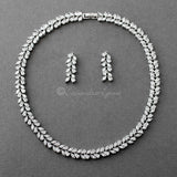 Leaf and Pear Bridal Necklace and Earrings - Necklace Set - Cassandra Lynne