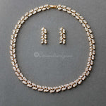 Leaf and Pear Bridal Necklace and Earrings - Necklace Set - Cassandra Lynne