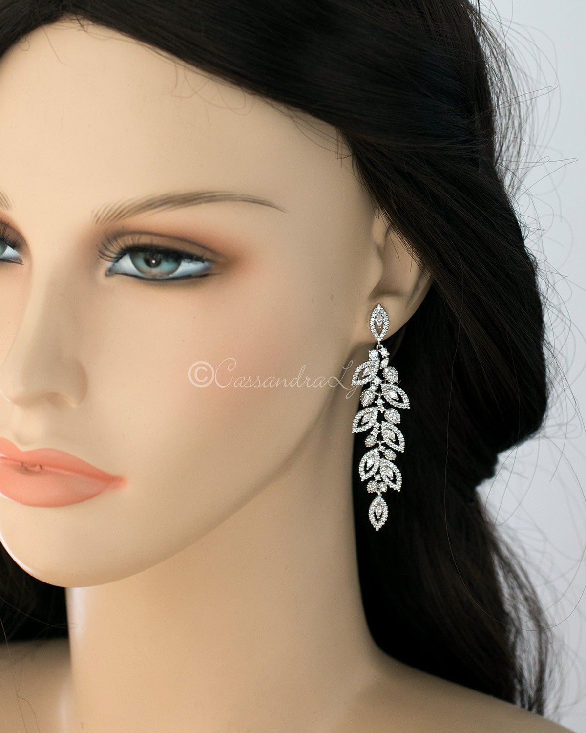 Leaf CZ Chandelier Earrings - Earrings - Cassandra Lynne