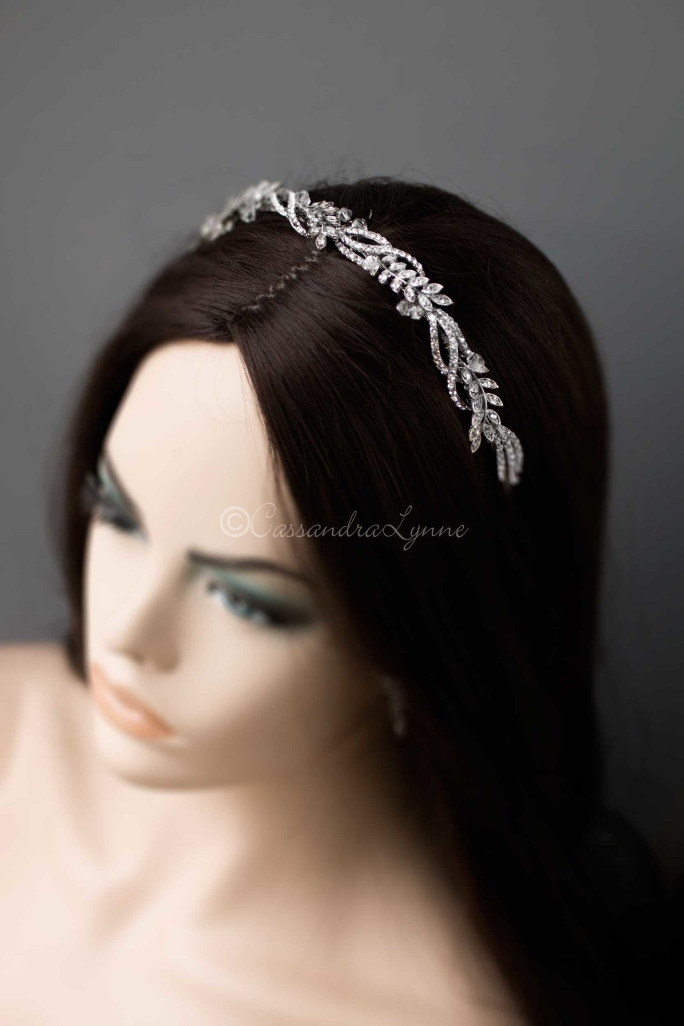 Leafy Antique Silver Bridal Headband - Cassandra Lynne
