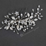 Leafy Bridal Hair Comb with Crystals - Hair Comb - Cassandra Lynne
