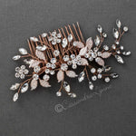 Leafy Bridal Hair Comb with Crystals - Hair Comb - Cassandra Lynne