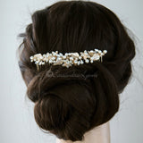 Light Gold Tiara Comb with White Opal Accents - Tiara Comb - Cassandra Lynne