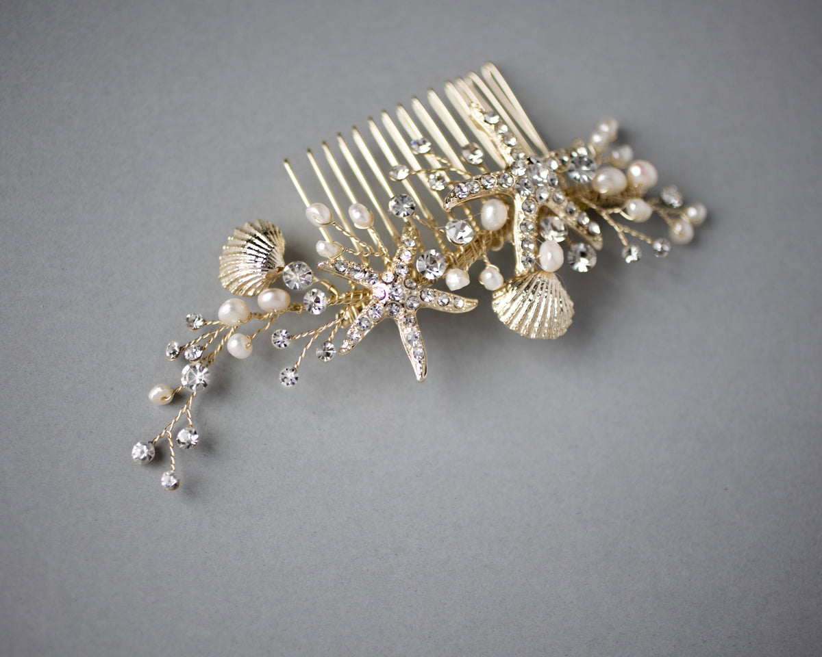 Starfish and Shell Mermaid Hair Comb - Cassandra Lynne