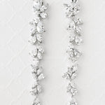 Long Bridal Earrings of Teardrop and Marquise CZ - Earrings - Cassandra Lynne
