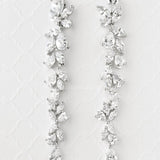 Long Bridal Earrings of Teardrop and Marquise CZ - Earrings - Cassandra Lynne