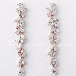 Long Bridal Earrings of Teardrop and Marquise CZ - Earrings - Cassandra Lynne