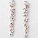Long Bridal Earrings of Teardrop and Marquise CZ - Earrings - Cassandra Lynne