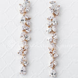Long Bridal Earrings of Teardrop and Marquise CZ - Earrings - Cassandra Lynne