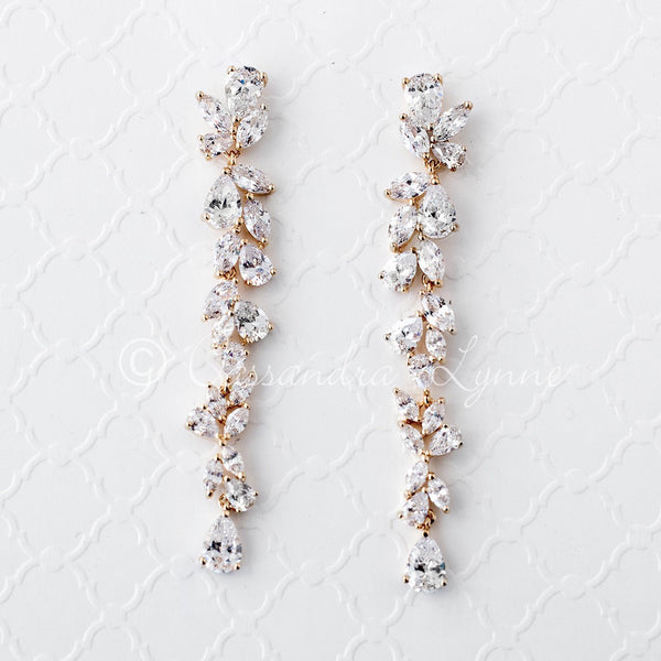 Wedding Day Bridal Earrings Cubic Zirconia and Pearl - Cassandra Lynne