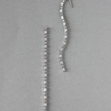 Long Delicate Baguette CZ Wedding Earrings - Earrings - Cassandra Lynne