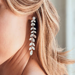 Long Leaf Vine Bridal Earrings - Earrings - Cassandra Lynne