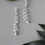 Long Leaf Vine Bridal Earrings - Earrings - Cassandra Lynne