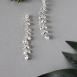 Long Leaf Vine Bridal Earrings - Earrings - Cassandra Lynne