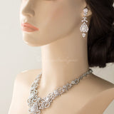 Luxury CZ Bridal Necklace and Earrings - Necklace Set - Cassandra Lynne