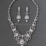 Luxury CZ Bridal Necklace and Earrings - Necklace Set - Cassandra Lynne