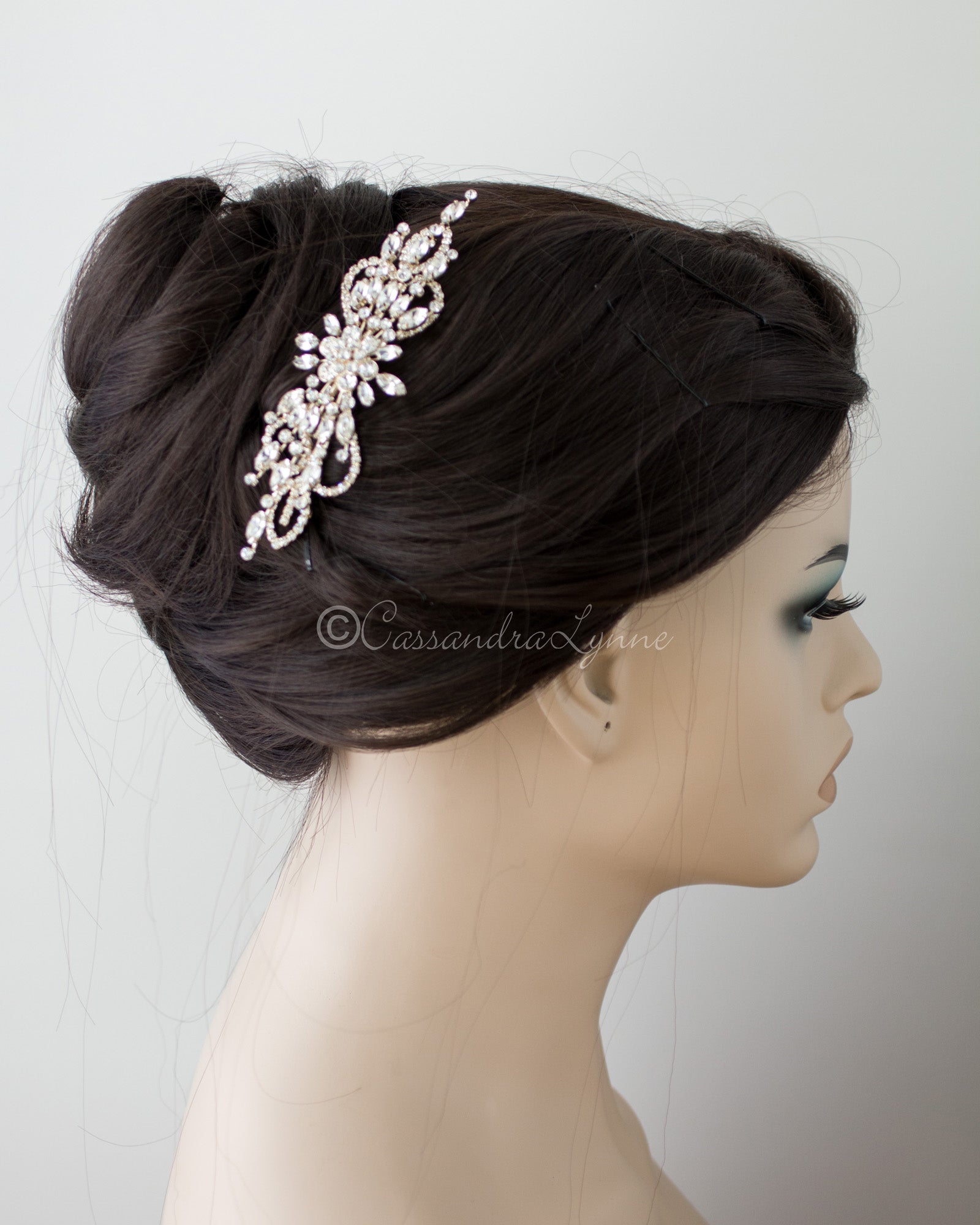 Marquise Burst Bridal Veil Comb - Hair Comb - Cassandra Lynne