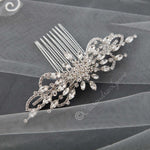 Marquise Burst Bridal Veil Comb - Hair Comb - Cassandra Lynne