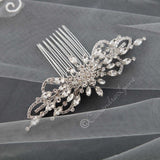 Marquise Burst Bridal Veil Comb - Hair Comb - Cassandra Lynne