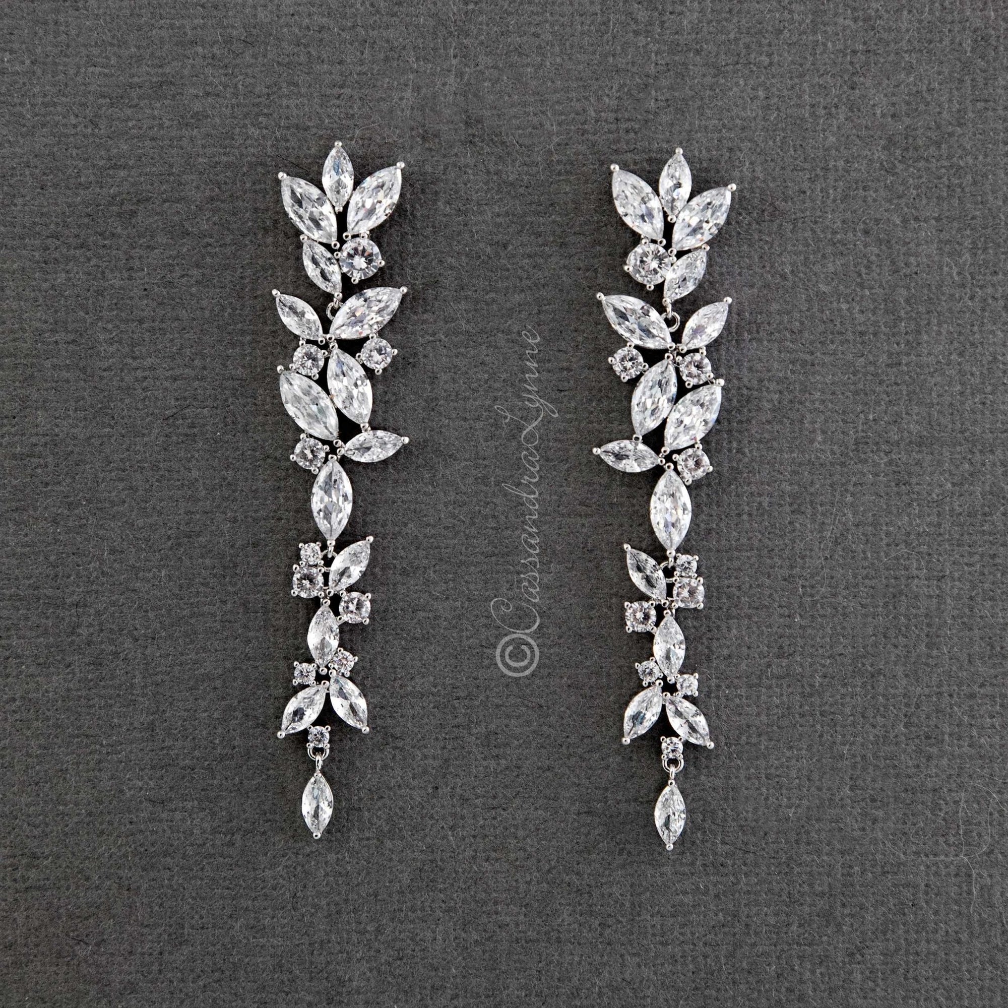 Marquise Cluster CZ Dangle Earrings - Earrings - Cassandra Lynne