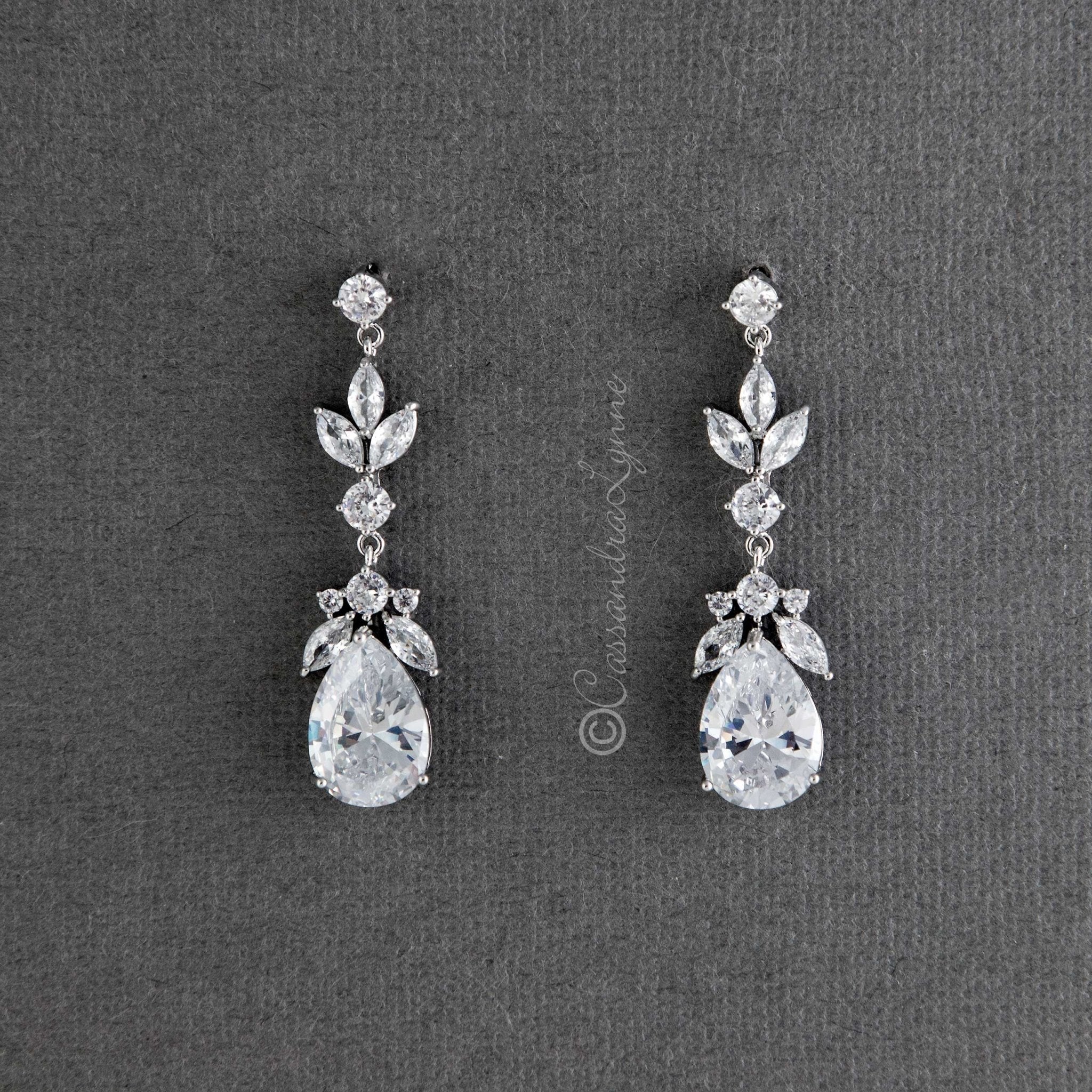 Marquise Flower Bud Drop Earrings - Earrings - Cassandra Lynne