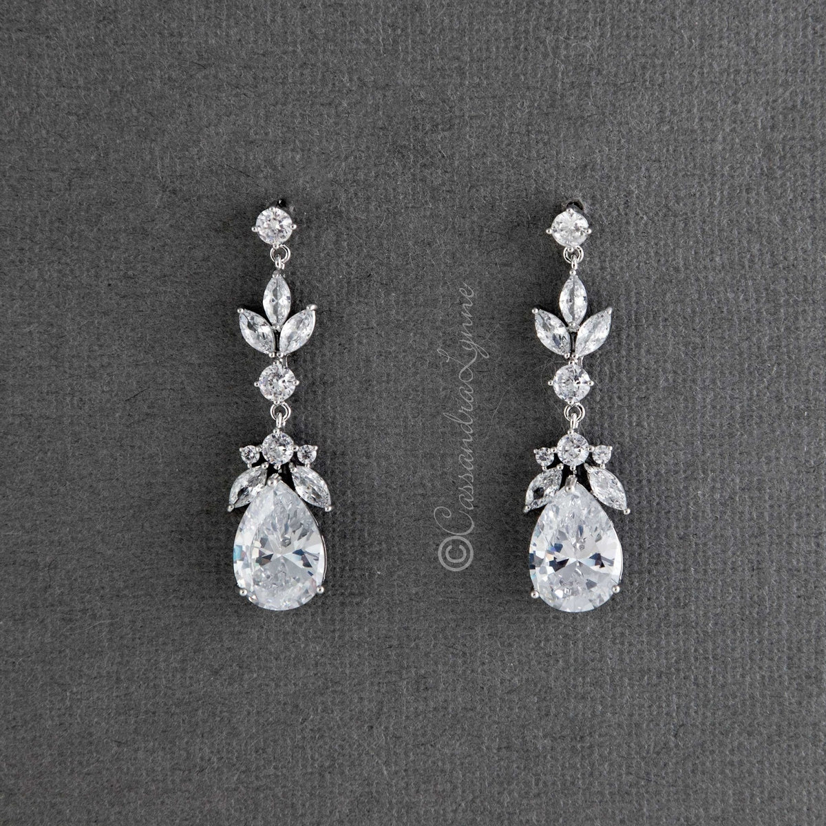 Marquise Flower Bud Drop Earrings - Earrings - Cassandra Lynne