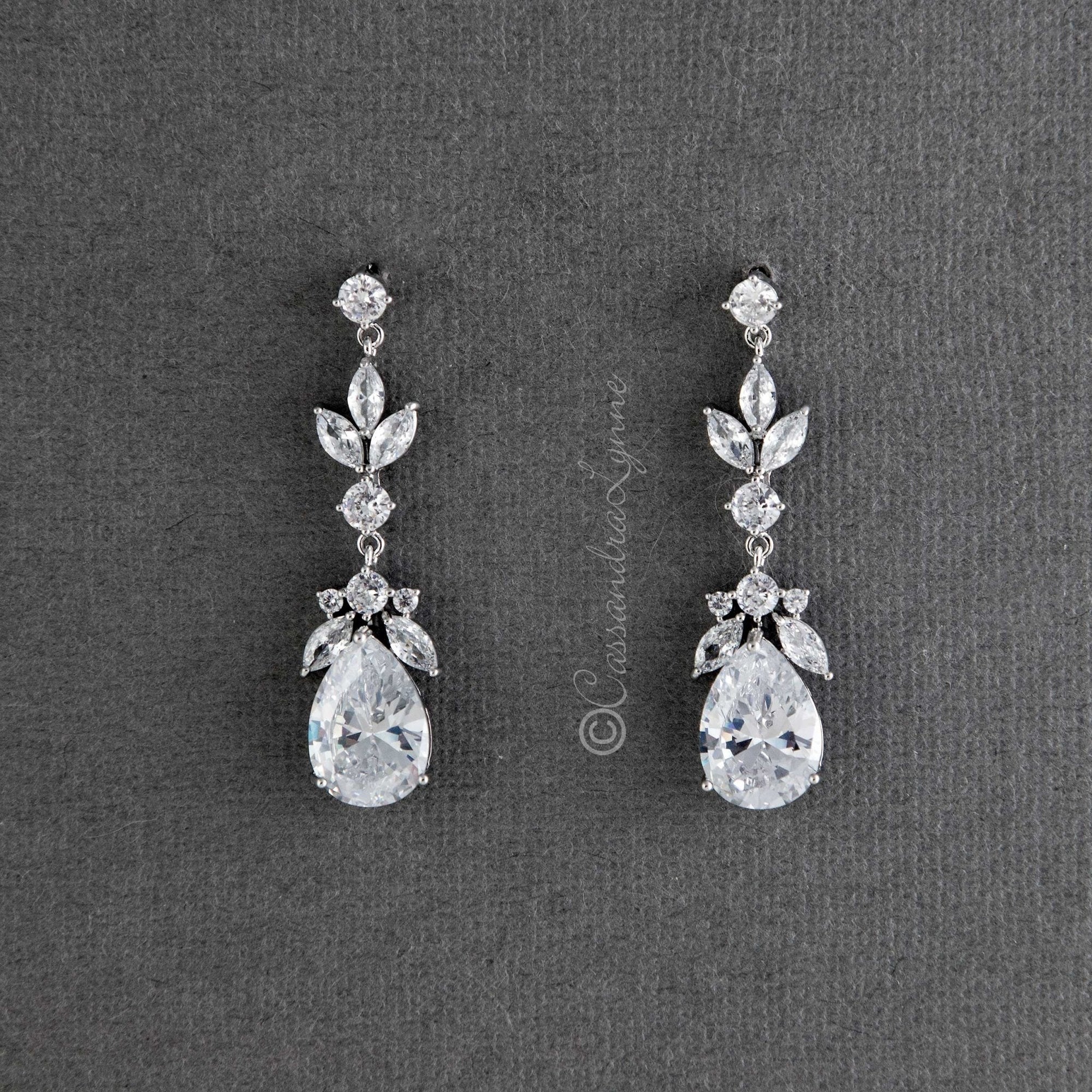 Marquise Flower Bud Drop Earrings - Earrings - Cassandra Lynne