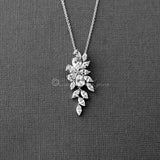 Marquise Flower Vine CZ Pendant Necklace - Pendant - Cassandra Lynne