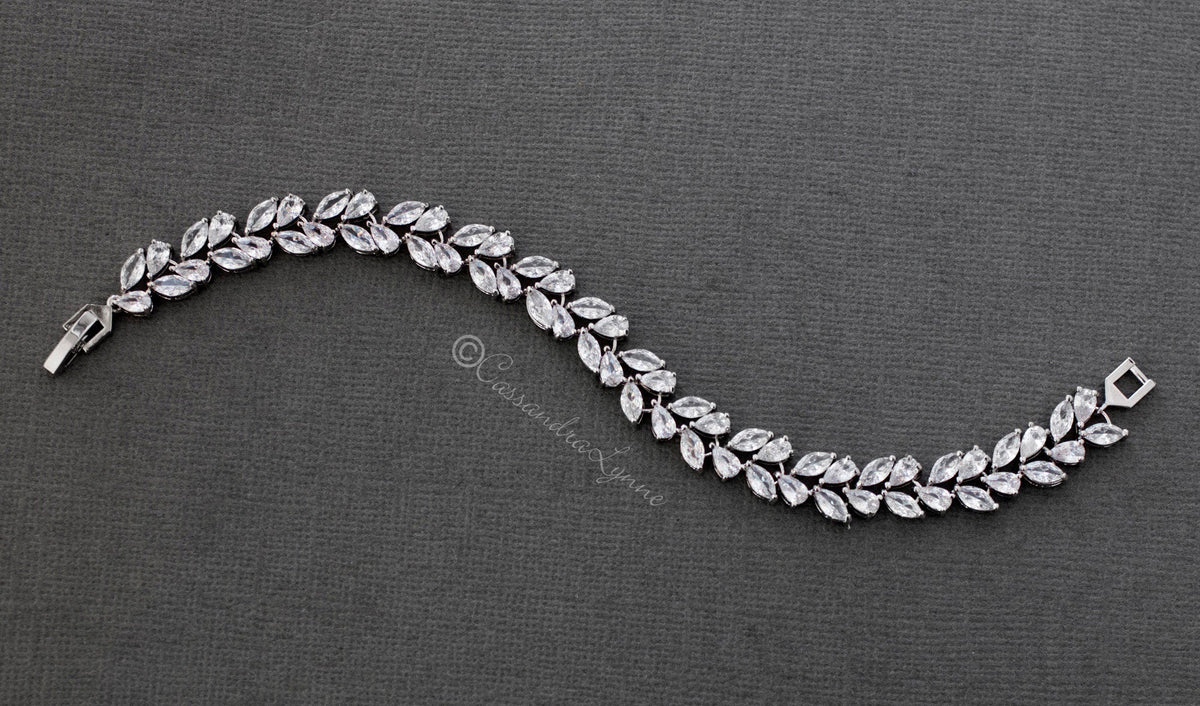 Marquise Leaf and Pear CZ Bracelet - Bracelet - Cassandra Lynne