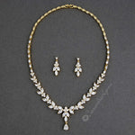 Marquise Leaf Bridal Necklace and Earrings - Necklace Set - Cassandra Lynne