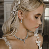 Marquise Leaf Bridal Necklace and Earrings - Necklace Set - Cassandra Lynne