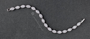 Marquise Leaf Cubic Zirconia Tennis Bracelet - Cassandra Lynne