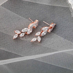 Marquise Leaf Dangle CZ Earrings - Earrings - Cassandra Lynne