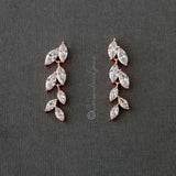 Marquise Leaf Dangle CZ Earrings - Earrings - Cassandra Lynne