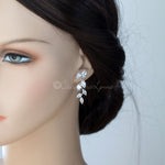 Marquise Leaf Dangle CZ Earrings - Earrings - Cassandra Lynne