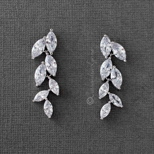 Marquise Leaf Dangle CZ Earrings - Cassandra Lynne