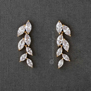 Marquise Leaf Dangle CZ Earrings - Cassandra Lynne