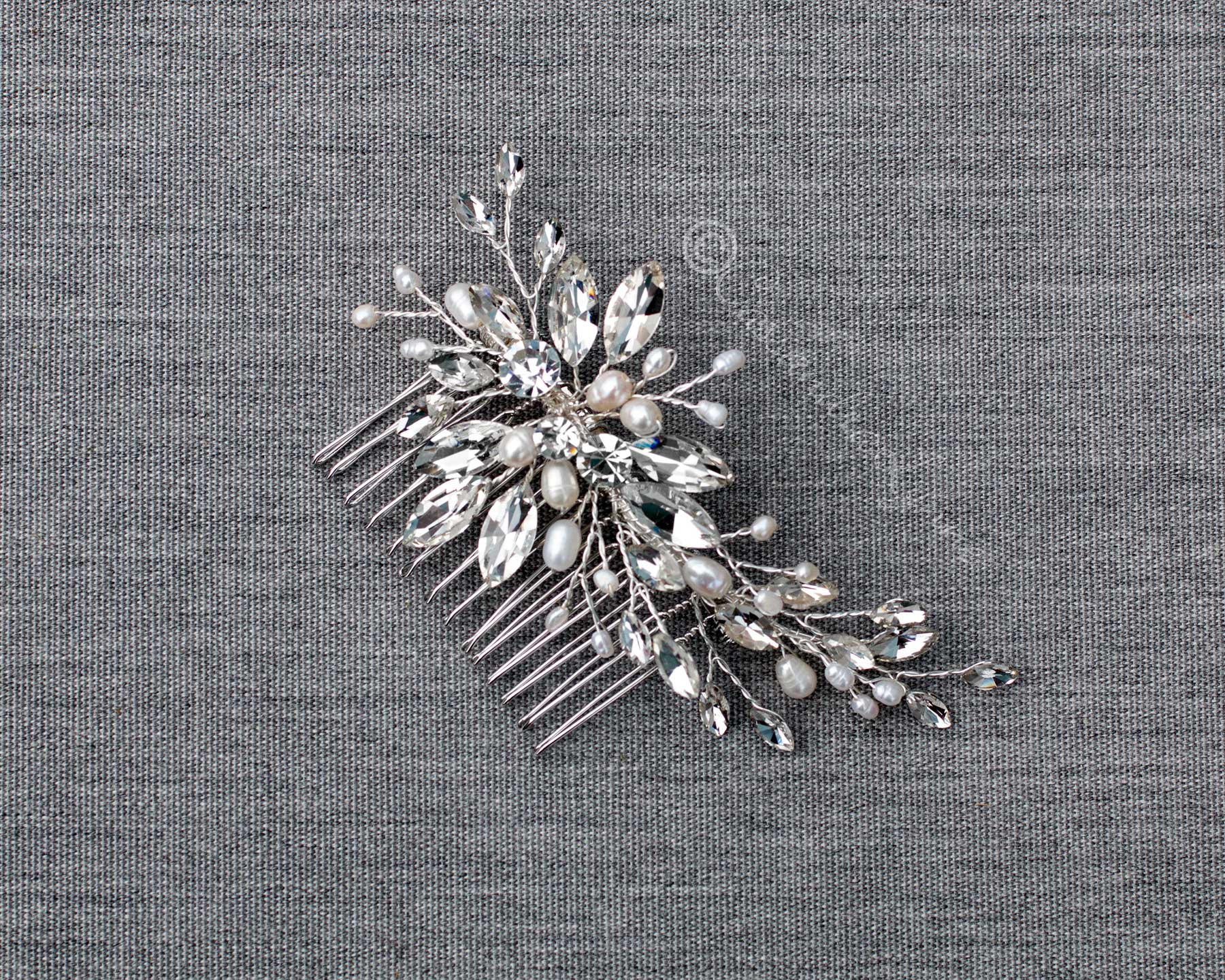Marquise Spray Bridal Comb with Pearls - Hair Comb - Cassandra Lynne