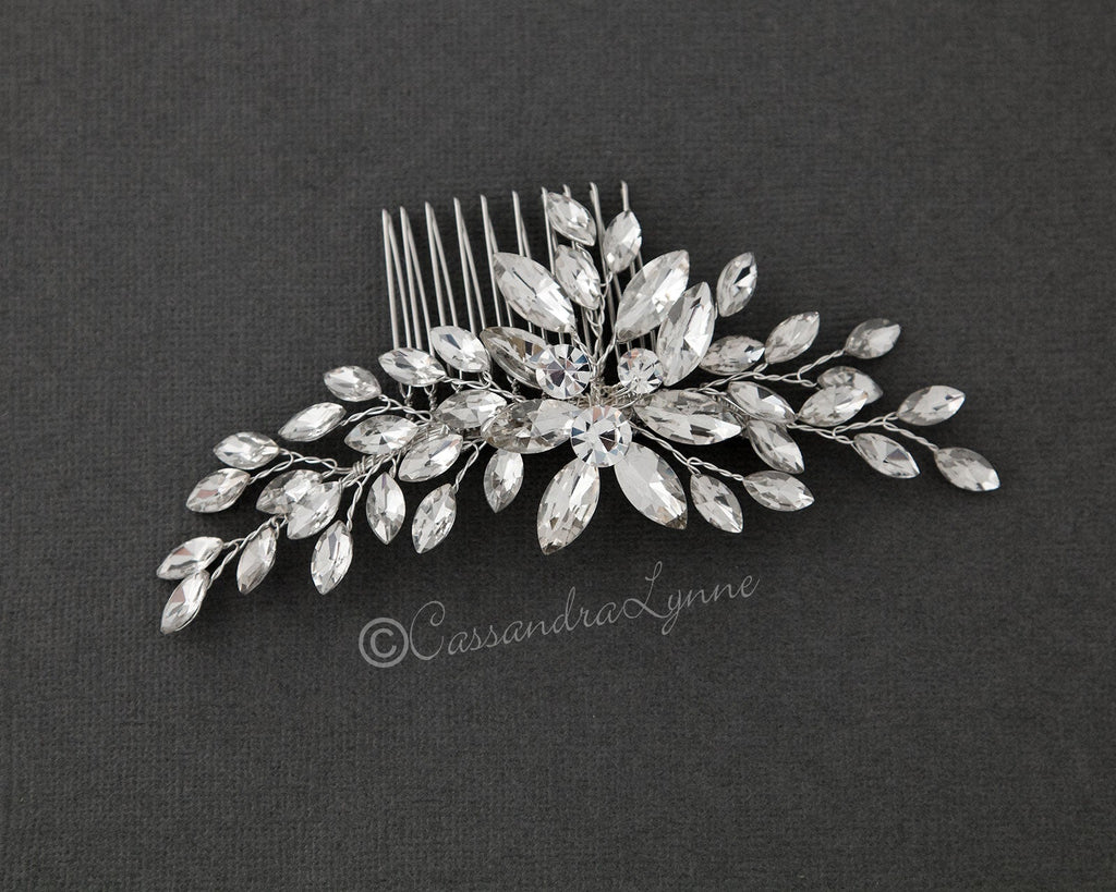 Marquise Burst Bridal Veil Comb - Cassandra Lynne