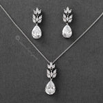 Marquise Water Drop Pendant Necklace Set - Necklace Set - Cassandra Lynne