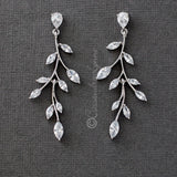 Marquise Wispy Vine CZ Bridal Earrings - Earrings - Cassandra Lynne