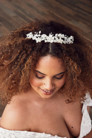 Matte Silver bridal headpiece