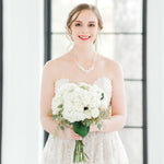 Metal Flowers Wedding Necklace Set - Necklace Set - Cassandra Lynne