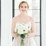 Metal Flowers Wedding Necklace Set - Necklace Set - Cassandra Lynne