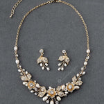 Metal Flowers Wedding Necklace Set - Necklace Set - Cassandra Lynne
