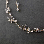 Minimalist Crystal Wedding Hair Vine in Gold - Hair Vine - Cassandra Lynne