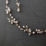 Minimalist Crystal Wedding Hair Vine in Gold - Hair Vine - Cassandra Lynne