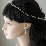 Minimalist Crystal Wedding Hair Vine in Gold - Hair Vine - Cassandra Lynne