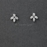 Minimalist Marquise Leaf CZ Stud Earrings - Earrings - Cassandra Lynne