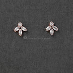 Minimalist Marquise Leaf CZ Stud Earrings - Earrings - Cassandra Lynne